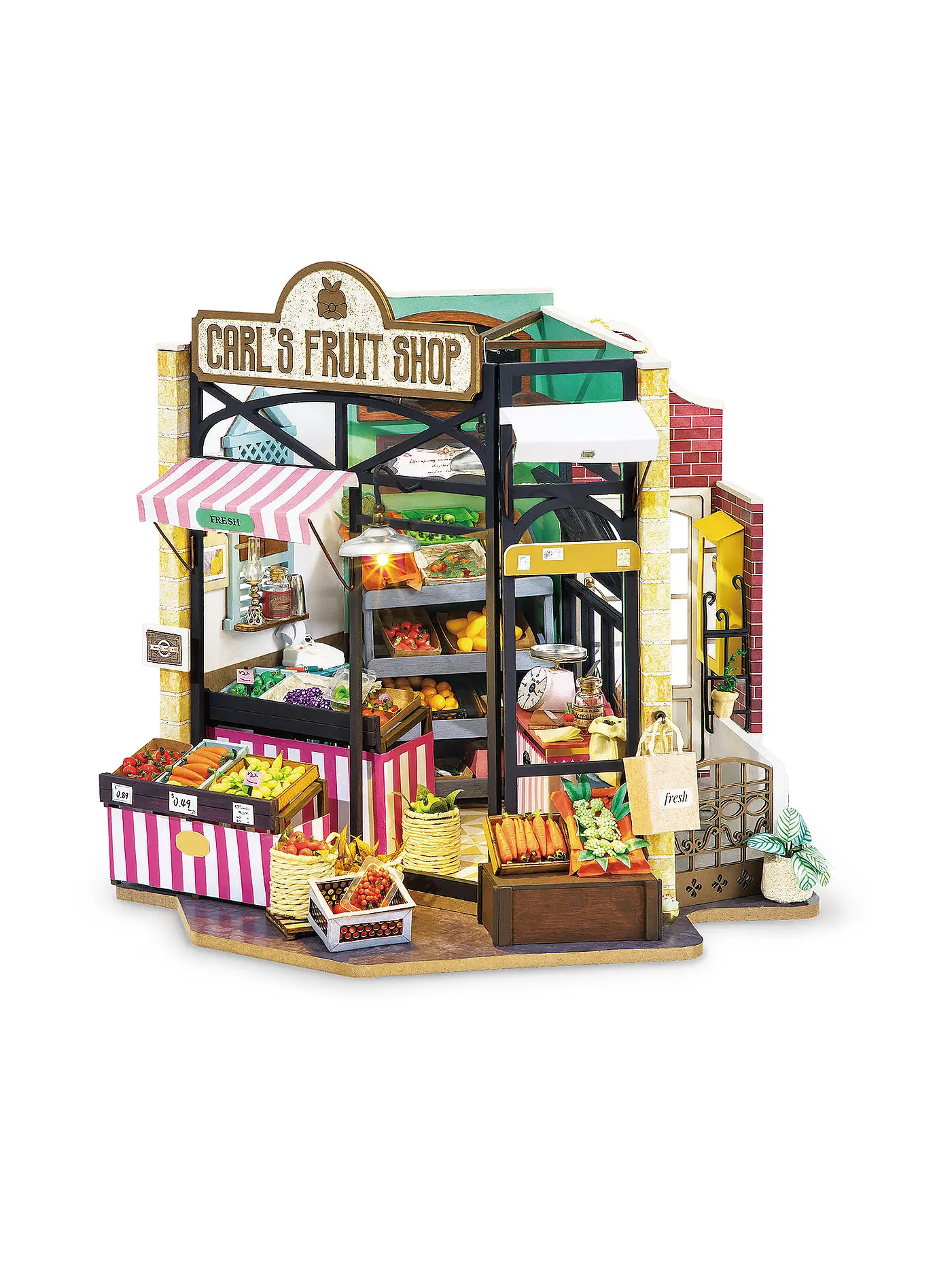 ROBOTIME | 3D Konstruktion - Carl’s Fruit Shop DG142 Vegetable Market DIY Miniature | 